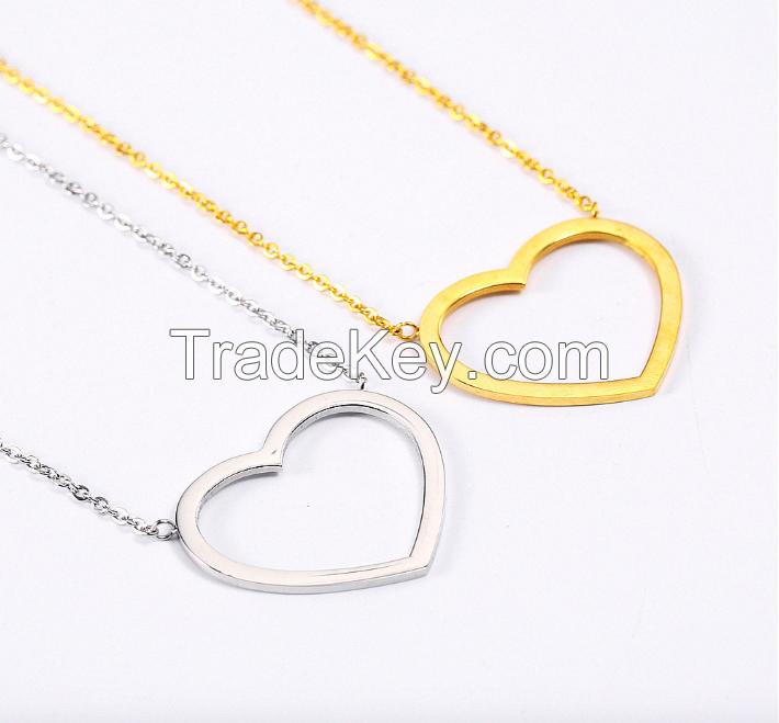 Stainless Steel Halo Heart Necklace