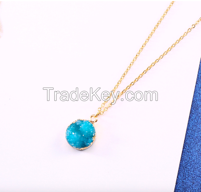 Druse Necklace Gemstone Neckalce