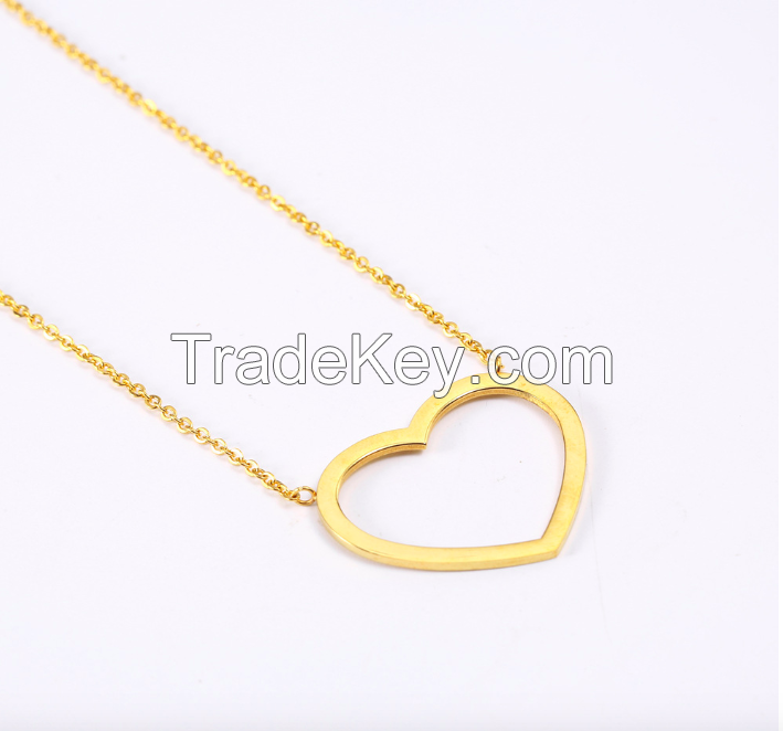 Stainless Steel Halo Heart Necklace