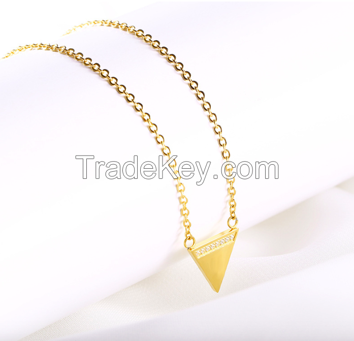 Stainless Steel Triangle Necklace 