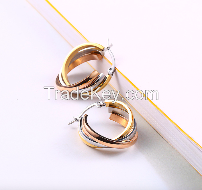 Triple Ring Hoop Earring