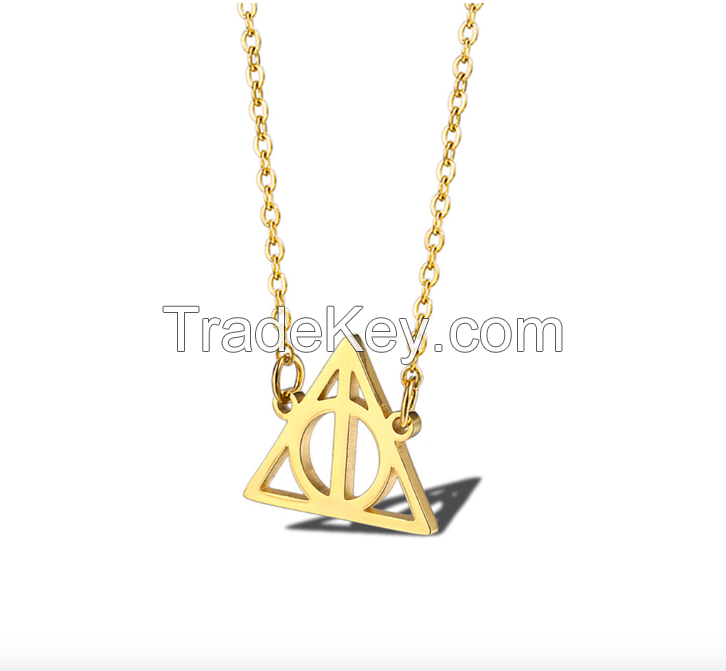 Stainless Steel Hollow Triangle Necklace