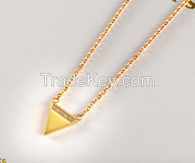Stainless Steel Triangle Necklace 