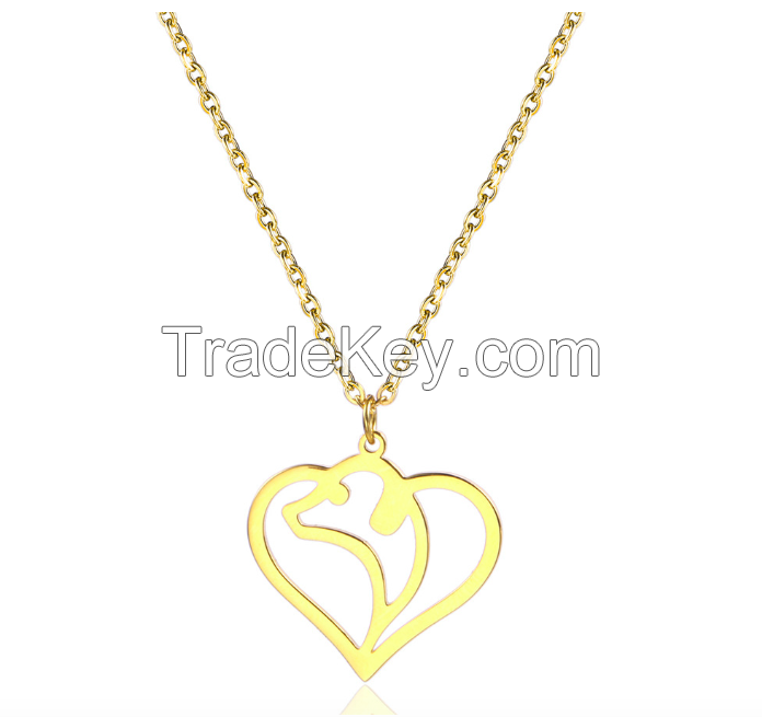 Stainless Steel Hollow Heart Necklace