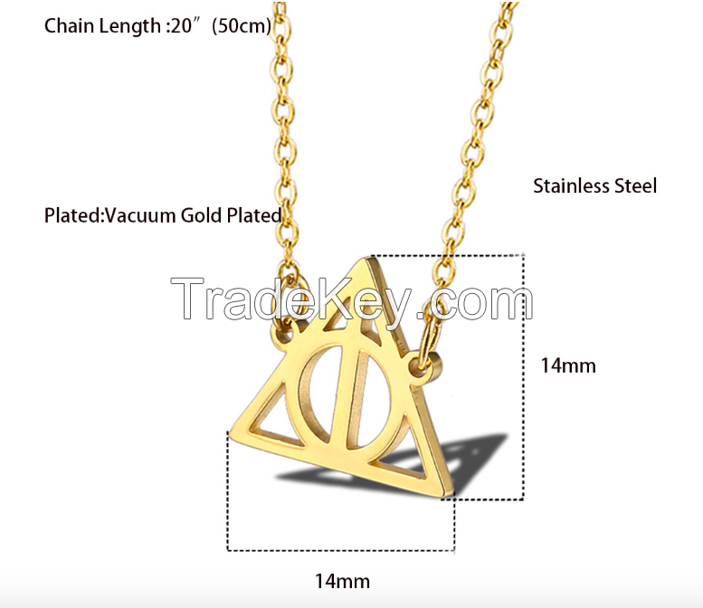 Stainless Steel Hollow Triangle Necklace