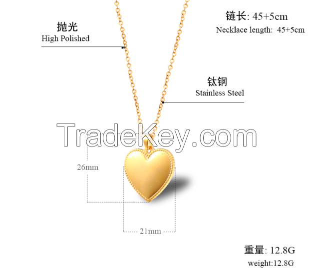 Stainless Steel Heart Necklace 