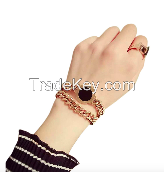 Stainless Steel Double Chain Bracelet