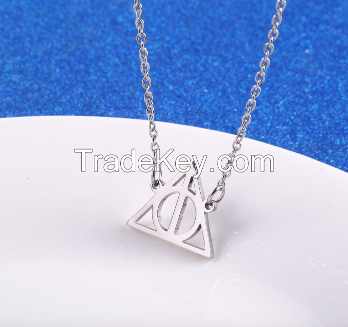 Stainless Steel Hollow Triangle Necklace