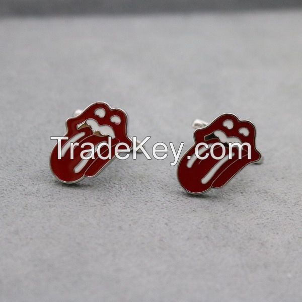 Red Lips and tongue Cufflink