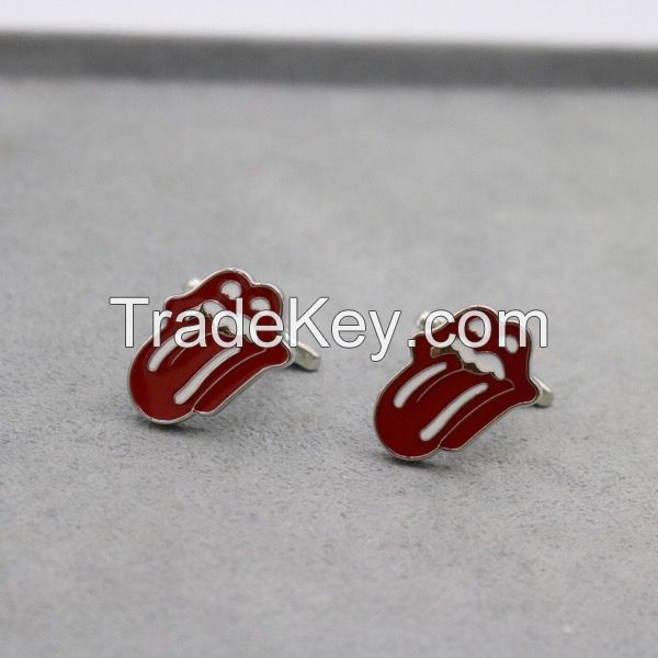 Red Lips and tongue Cufflink