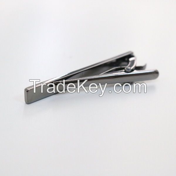 Cross Stripes Black Tie Clip