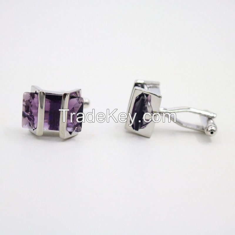 Purple CZ Cufflink Gemstone cufflink