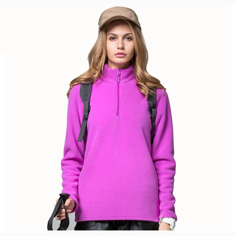 Fashion Women Half Zipper Sweater Pullover Waist Sweater Plus Size Fleece Jumper