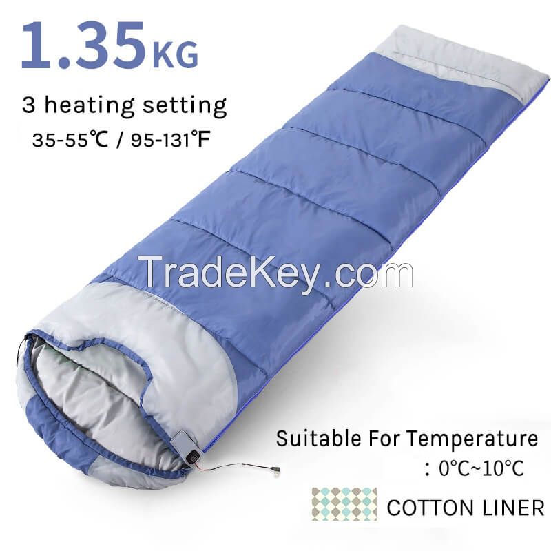 Winter 5v Battery Heated Sleeping Bag Polyester Sleeping Bag For Outdoor Use