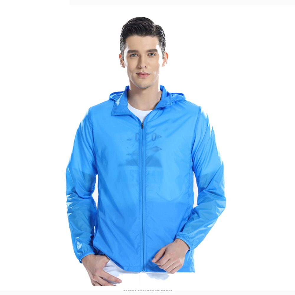 Extreme Light Mens Waterproof Sunproof Nylon Outdoor Transparent Hooded Jacket