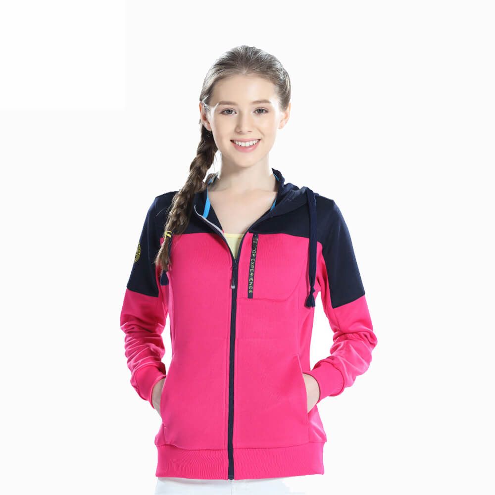 Sports Jacket Women Sweatshirt with Hood Zip-up