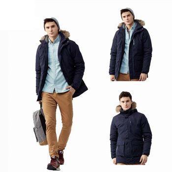 New Product Warm Windbreaker 80% Duck Down Mens Casual Jacket Coat With Fur