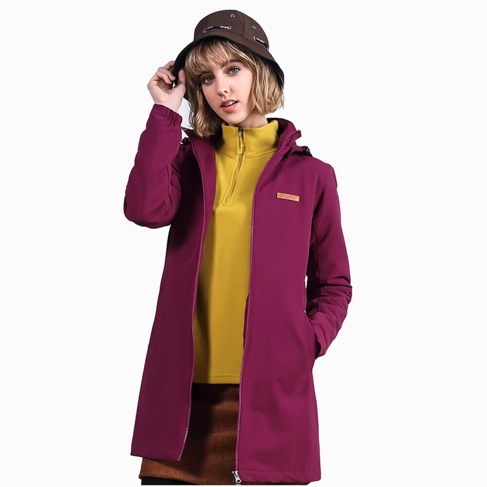 Winter Women 100% Nylon Windbreaker Long Cotton-padded Jacket