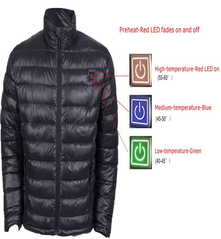 Female Cordless Battery Powered Heated Down Jacket 