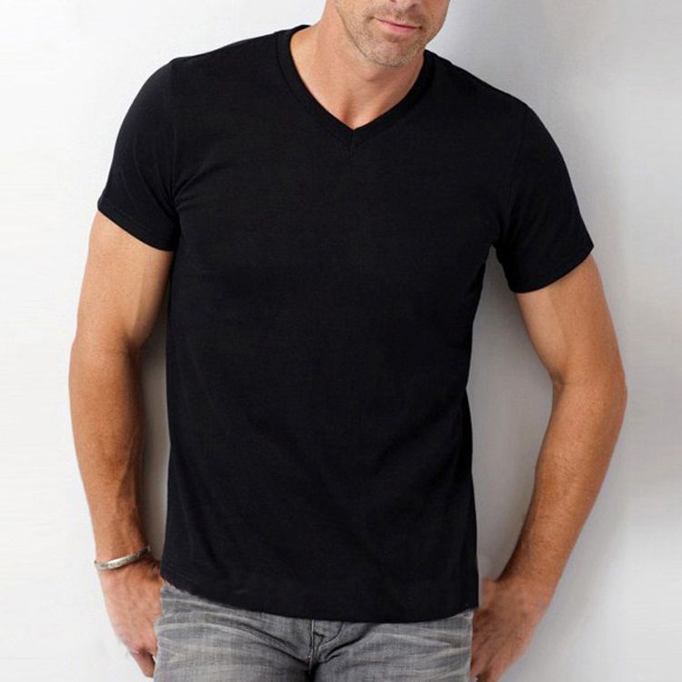 America Style Clothing Men's V neck High Quality plain Blank t shirts