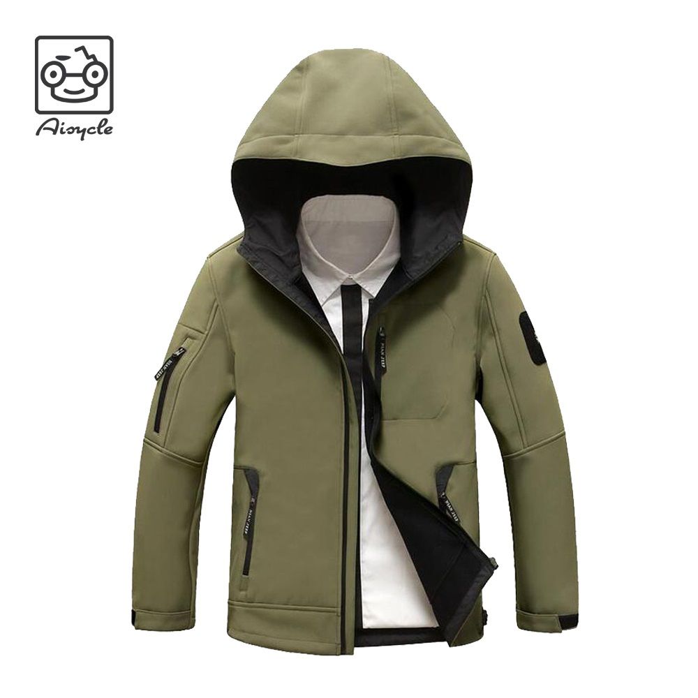 Black Softshell Jacket Army Green Hooded Business Jacket