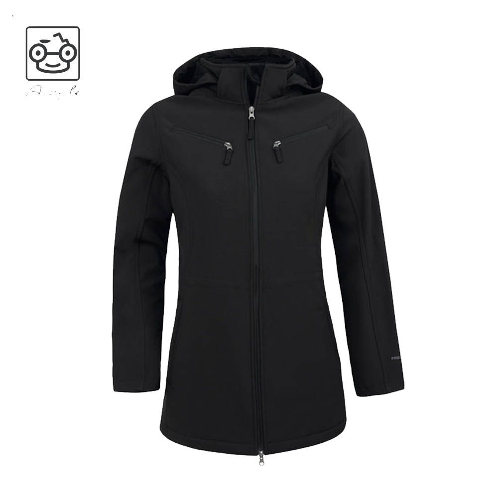 Women Drawstring Waist Hooded Warm Sports Jacket