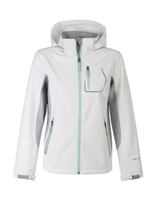 Stretch-woven Cuffs Women Winter Softshell Jacket With Hoo