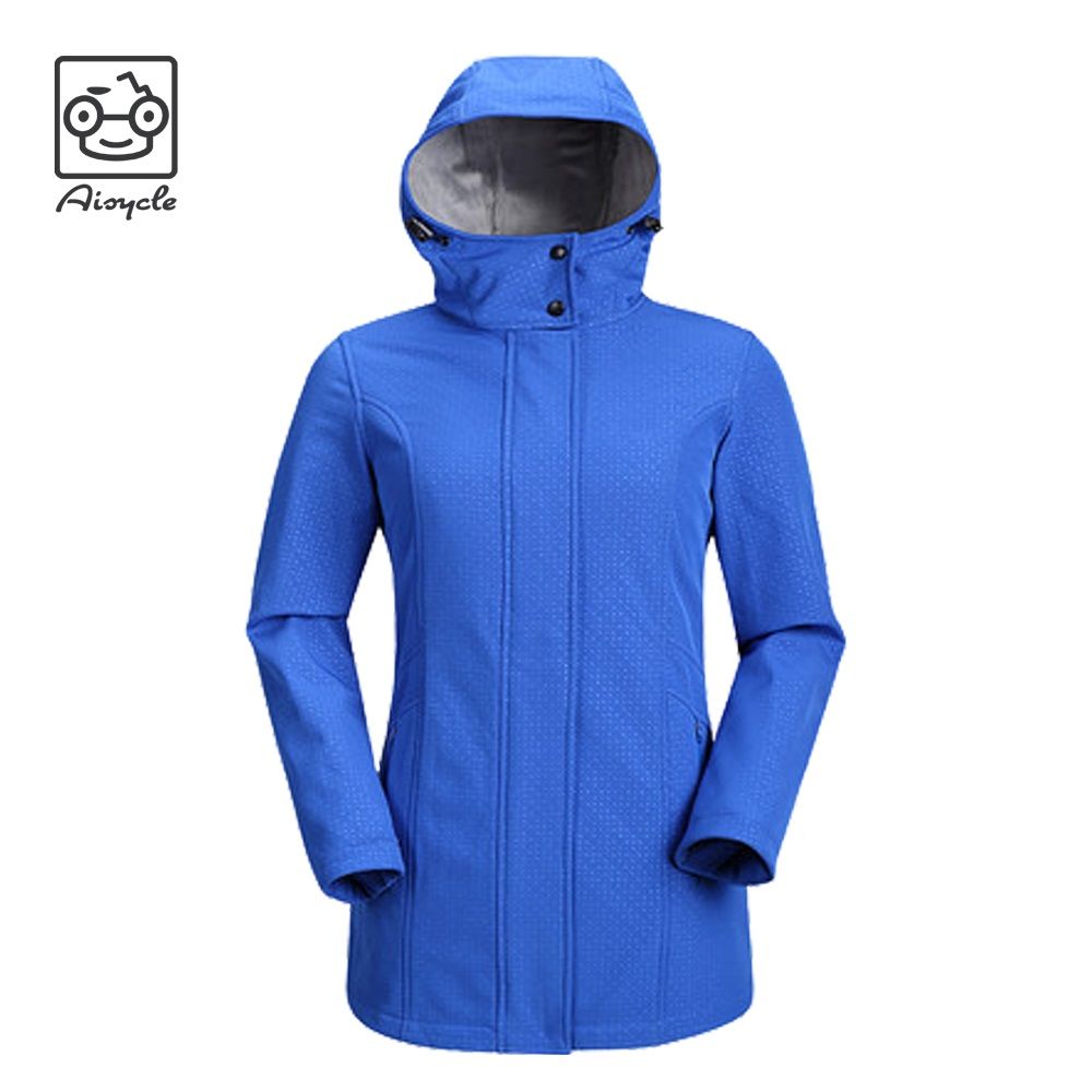 Womens Long Softshell Jacket Windbreaker