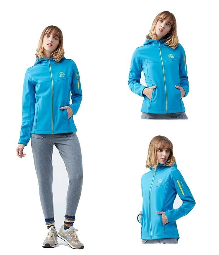 Wholesale Women Clothes Sport Waterproof Hooded Softshell Jacket Size