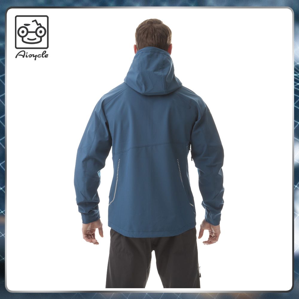 Mens Waterproof Fleece Lined Softshell Jacket With Hood