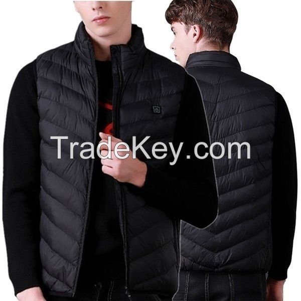 New Winter Intelligent Electric Battery Heated Heating Vest Warm Up Zipper Sleeveless Jacket Wind Resistant Vests