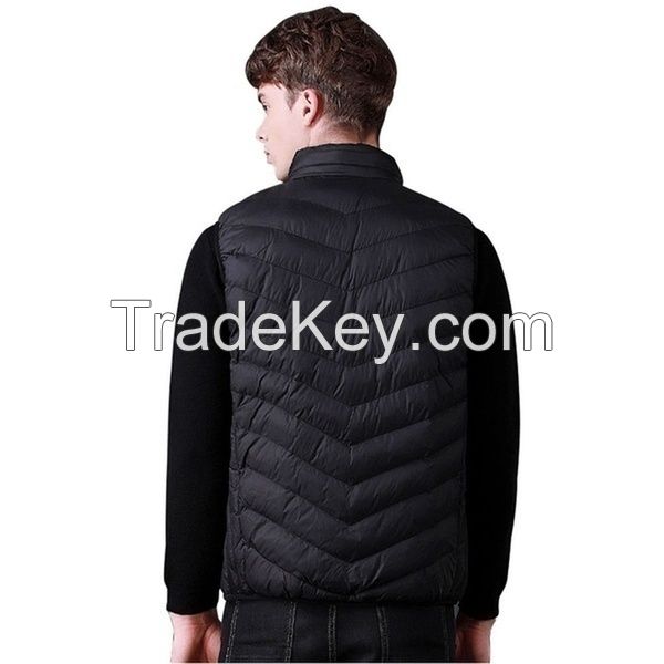 New Winter Intelligent Electric Battery Heated Heating Vest Warm Up Zipper Sleeveless Jacket Wind Resistant Vests 