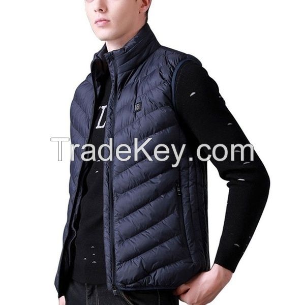 New Winter Intelligent Electric Battery Heated Heating Vest Warm Up Zipper Sleeveless Jacket Wind Resistant Vests