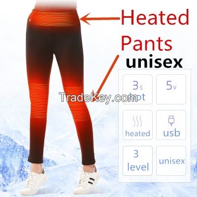 Heated Pants Winter Camping Warm Thick Pant Ski Hunting Usb Charging 3 Level Size S-5xl Black