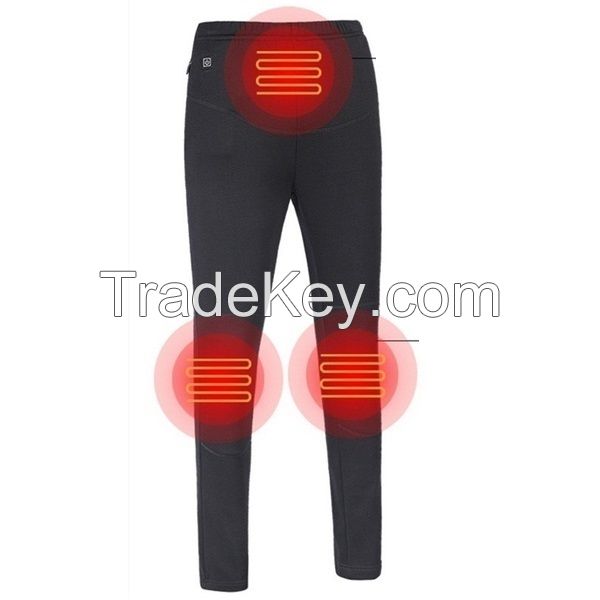 Heated Pants Winter Camping Warm Thick Pant Ski Hunting Usb Charging 3 Level Size S-5xl Black