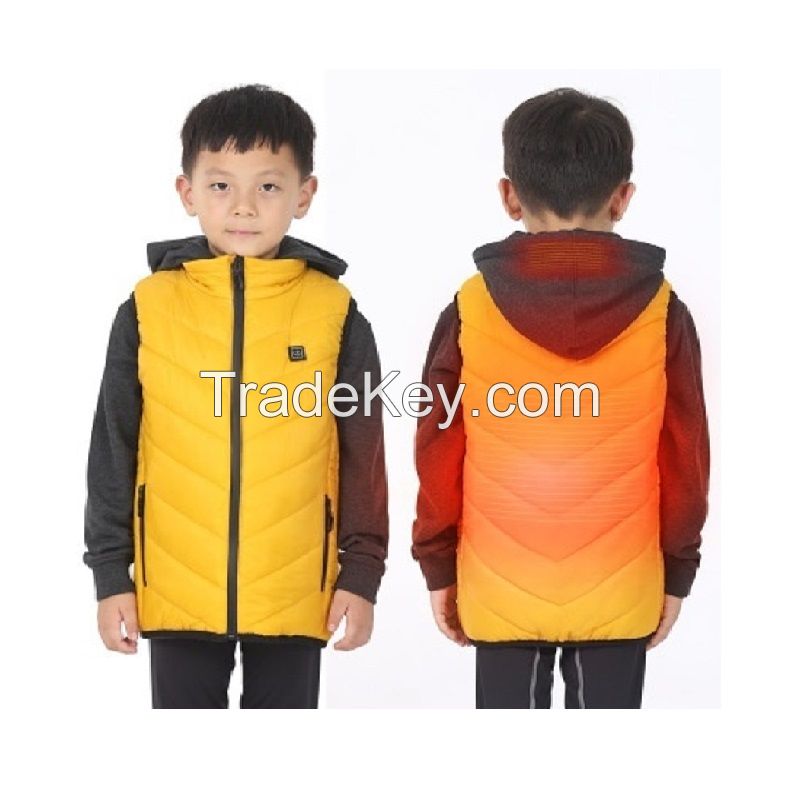 Winter Kids Children Heated Vest Boys Girls Warm Up Heating Sleeveless Vest