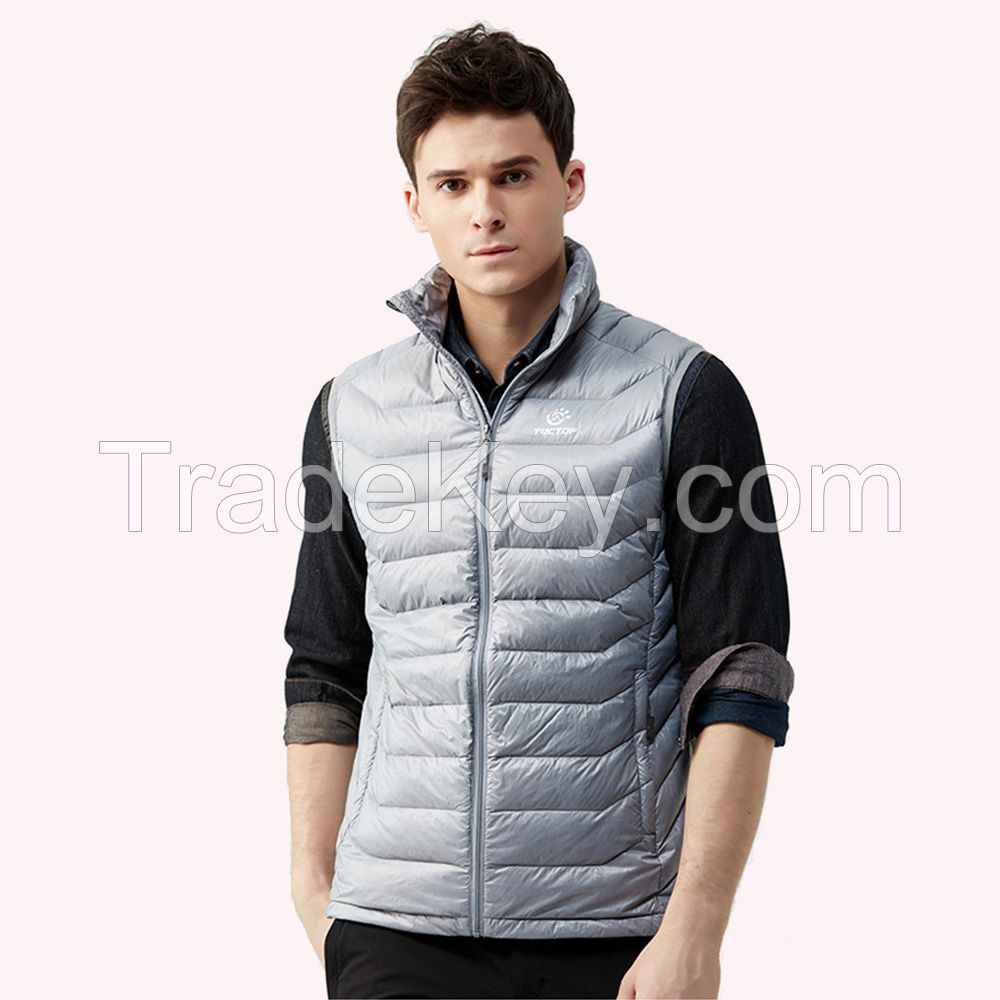  Fashion Men's Winter Nylon Warm Sleeveless Down Vest 