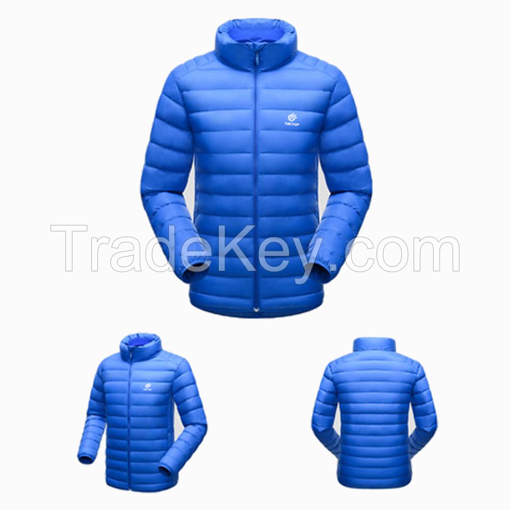 Comfy Deep Blue Coat Duck Down Jacket For Winters Men OEM Service