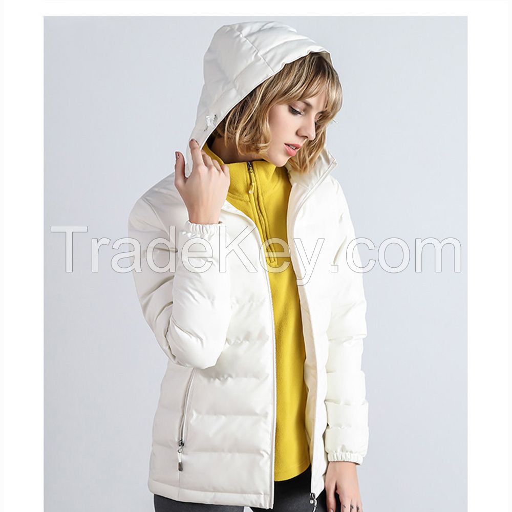 Duck Down Jacket For Women Ladies Hooded Padded Coat Jacket 