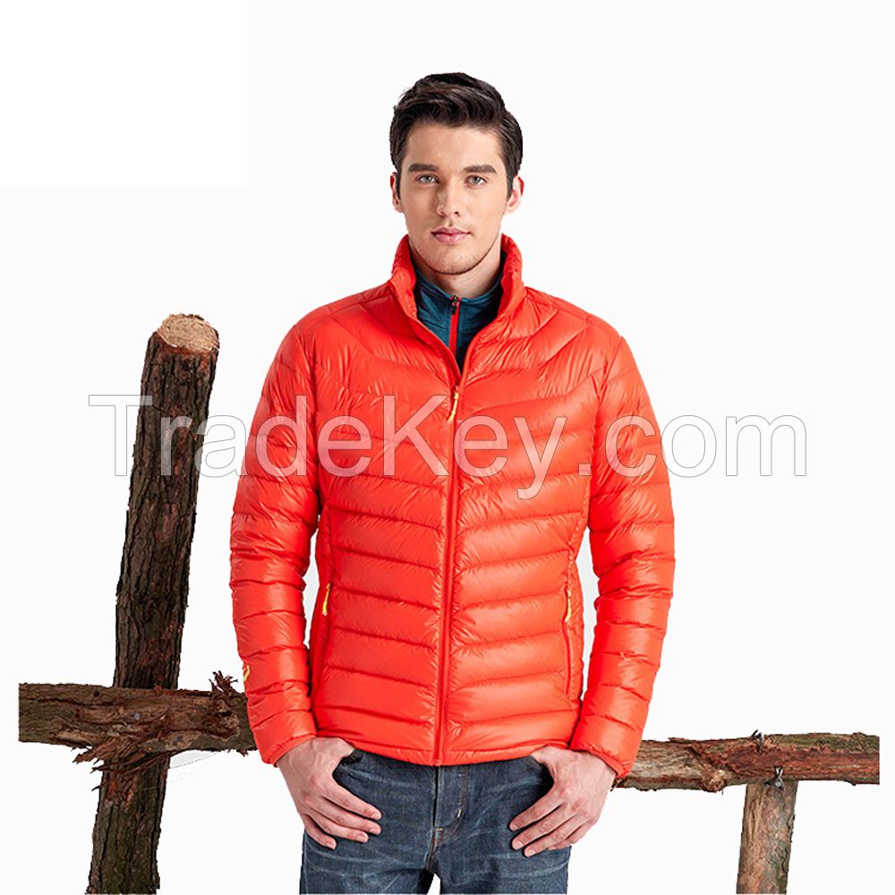 Men Clothing White Duck Down Winter Solid Color Coat Jacket