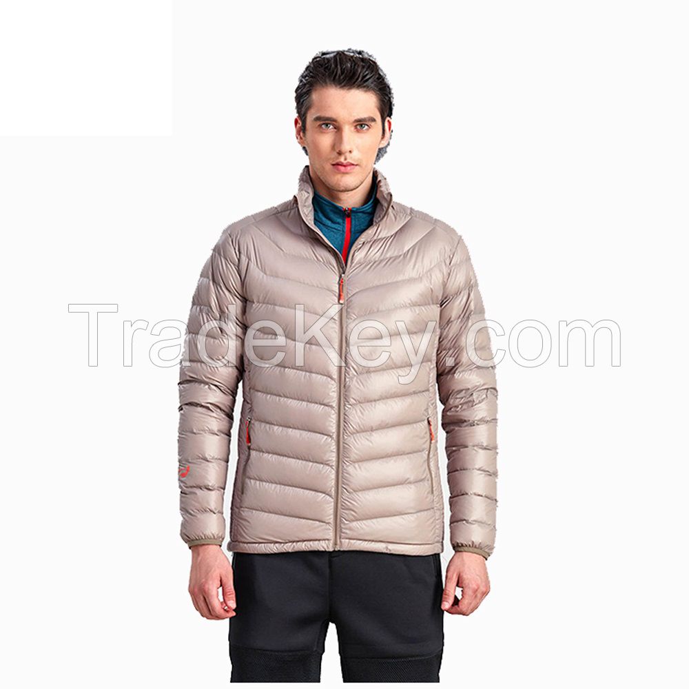 Men Clothing White Duck Down Winter Solid Color Coat Jacket