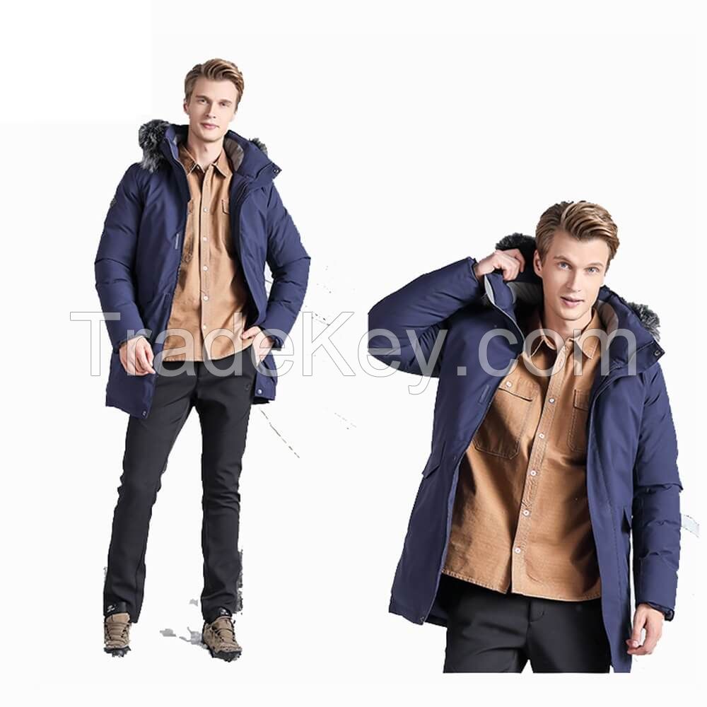 Fashion Outdoor Windbreaker Thick Hooded Duck Down Jacket for Winter With Fur