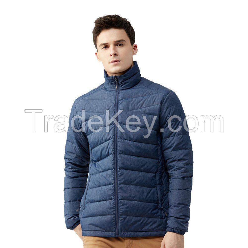 Matte Grey Duck Down Coat Men Winter Solid ColorJackets