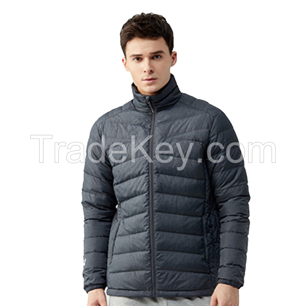 Matte Grey Duck Down Coat Men Winter Solid ColorJackets