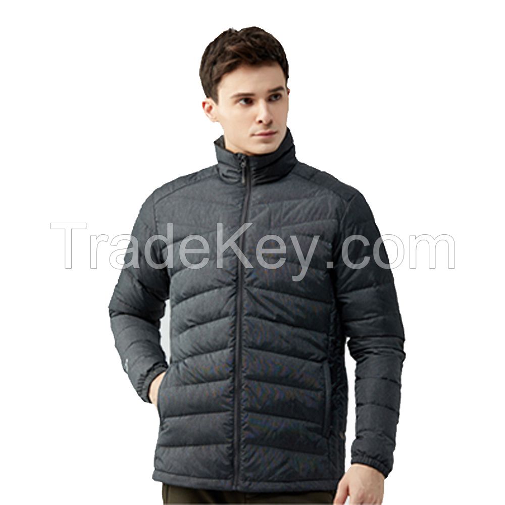 Matte Grey Duck Down Coat Men Winter Solid ColorJackets