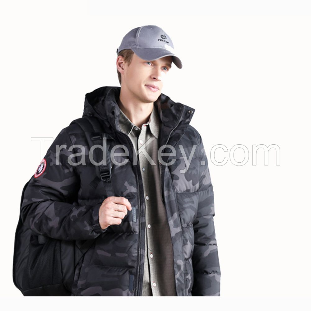 Aisycle Men Camo Printing Thicker Windproof Breathable Duck Down Jacket for Men