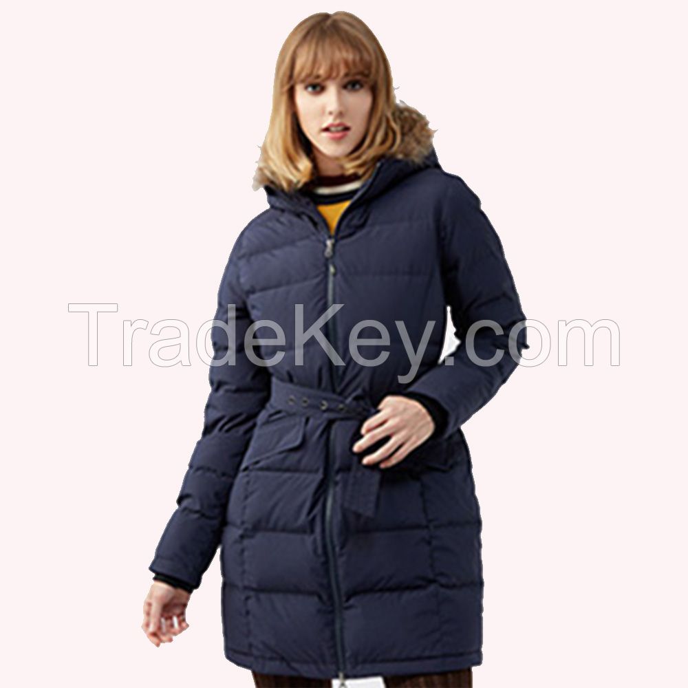 Winter Womens Hood Fur Padded Jacket Ladies Down Jacket On Sale