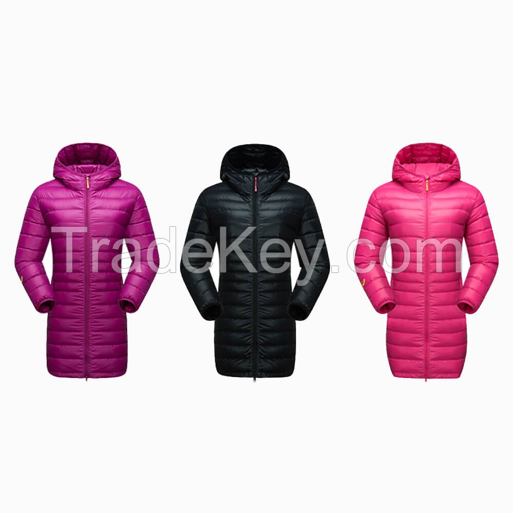 Newest Womens Outdoor Long Padded Coat Hooded Jacket For Winter Wear 