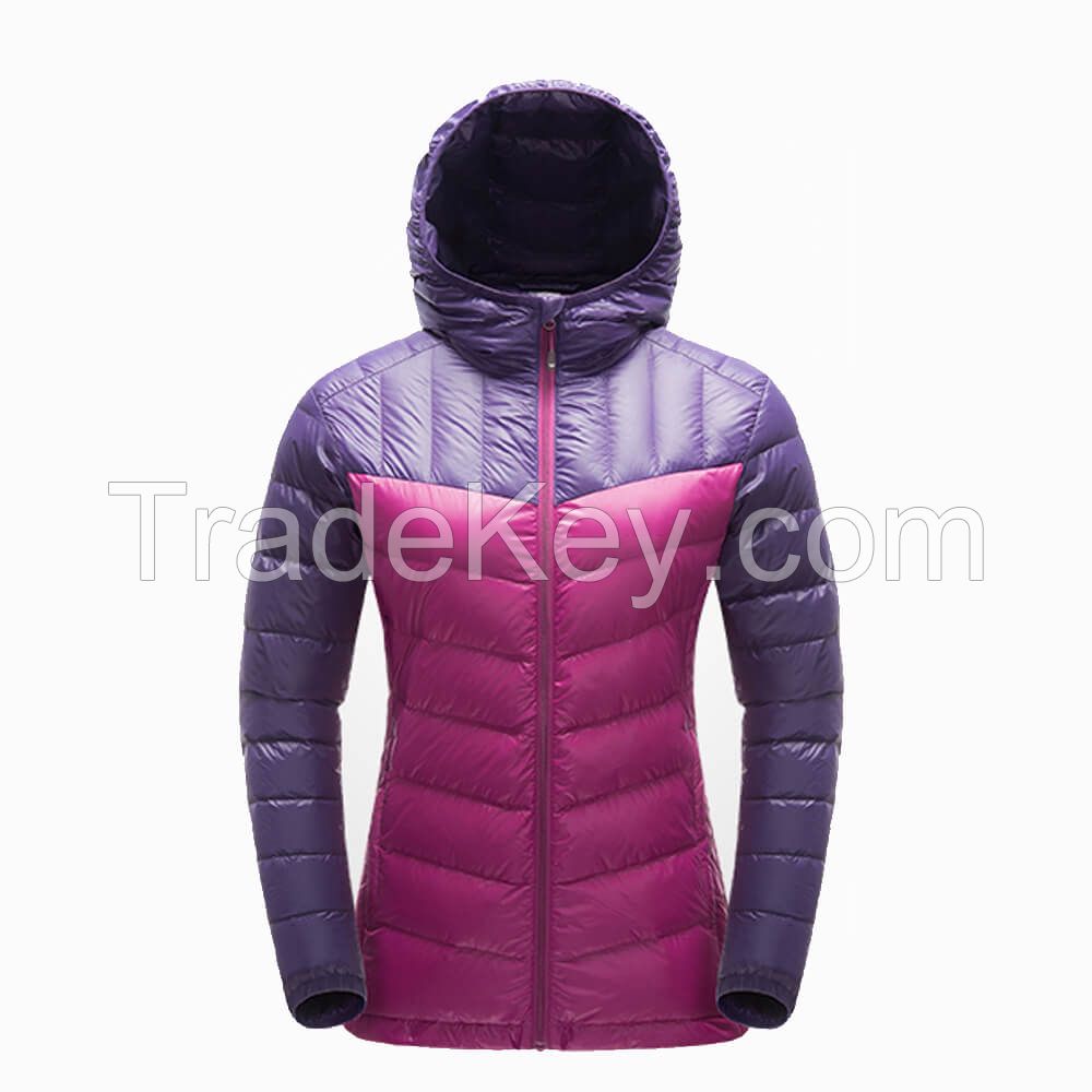 Wholesale Custom Woman Apparel Ladies Quilted Cheap 90% Down Feather Jacket 