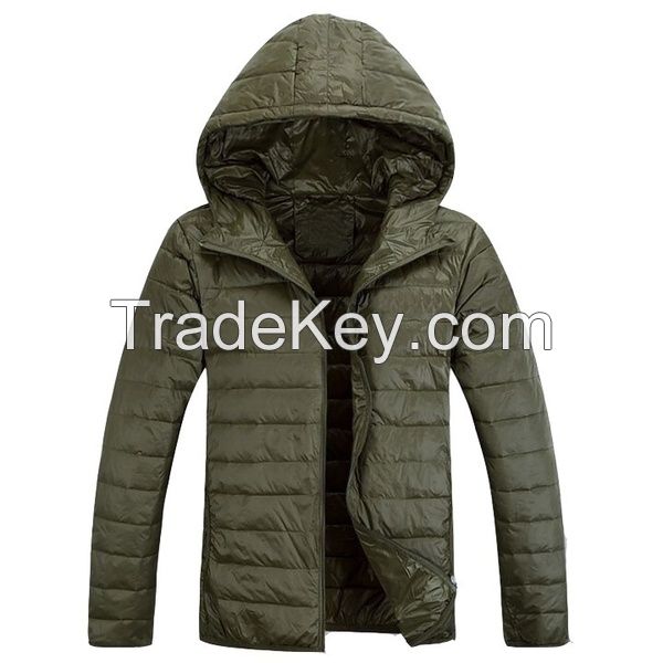 Winter Men and Women Fashion Lightweight Hooded Quilted Puffer Jacket